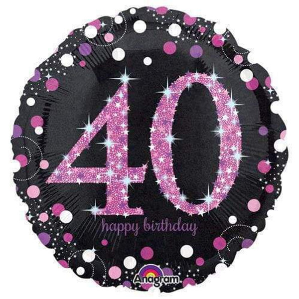 Pink Celebration 40 Holographic Foil Balloon