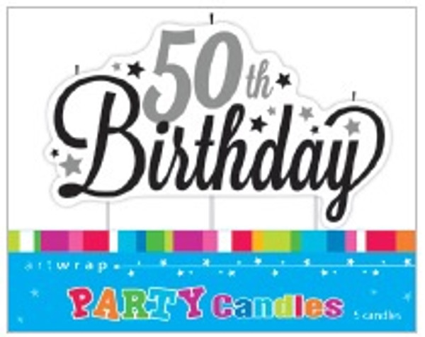50th Birthday Script Candle