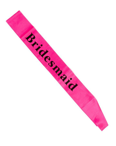 Bridesmaid Sash - Pink and Black