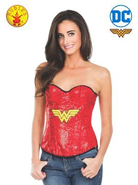 Wonder Woman Sequin Corset, Adult - L