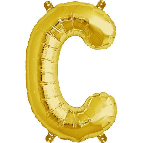 Gold 16in Letter C Balloon