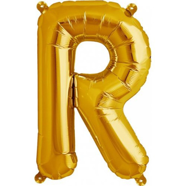 Gold 16inch Letter R Balloon