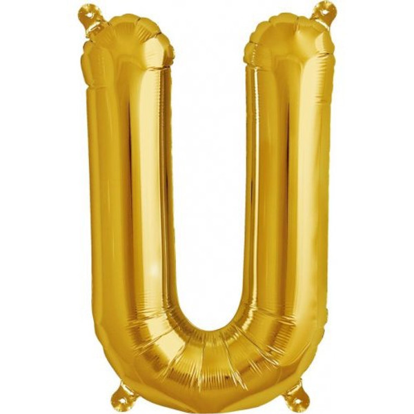 Gold 16inch Letter U Balloon