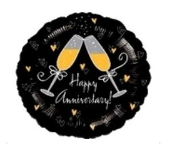 Happy Anniversary Champagne Glasses Foil Balloon 