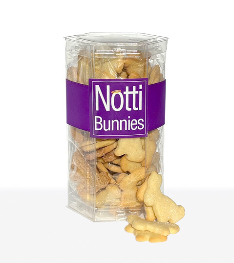 Bite size bunny sugar cookies with a touch of lemon. Notti Bunnies