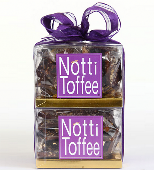 Medium double tower dark chocolate pecan toffee