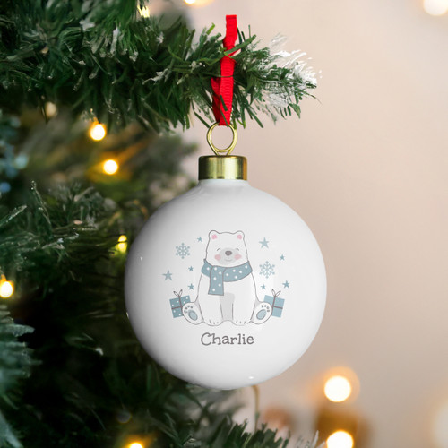 Add a touch of magic to your Christmas tree this year with our adorable Personalised Polar Bear Christmas Bauble!
Adorned with a polar bear design, this ornament captures the essence of winter wonder.
Personalise this bauble with a name on the front, up to 12 characters and an additional message on the reverse, over 4 line of 20 characters per line.
Please note, the personalisation is case sensitive and will appear as entered.
This bauble comes supplied with a ribbon ready to hang straight onto the tree. The colour of ribbon may vary.
The style of bauble topper may vary.
Ideal for Christmas! Add a touch of magic to your Christmas tree this year with our adorable Personalised Polar Bear Christmas Bauble!
Adorned with a polar bear design, this ornament captures the essence of winter wonder.
Personalise this bauble with a name on the front, up to 12 characters and an additional message on the reverse, over 4 line of 20 characters per line.
Please note, the personalisation is case sensitive and will appear as entered.
This bauble comes supplied with a ribbon ready to hang straight onto the tree. The colour of ribbon may vary.
The style of bauble topper may vary.
Ideal for Christmas!