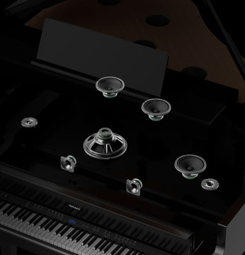 Personalize the Sound and FeelThe GP-9M offers several world-class grand piano sounds that are ready to enjoy. But if you’re an experienced player, you can dive into the onboard Piano Designer tools to further refine the tone and response for your personal touch. Adjust the string tuning and temperament, fine-tune keyboard sensitivity and duplex scaling, shape cabinet resonances, and much more. Customized settings can be recalled with a touch, a great feature for different pianists who play the GP-9M in a commercial environment or performance venue.
