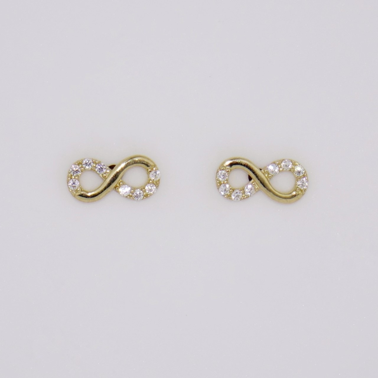 9ct Yellow Gold Diamond Infinity Heart Earrings