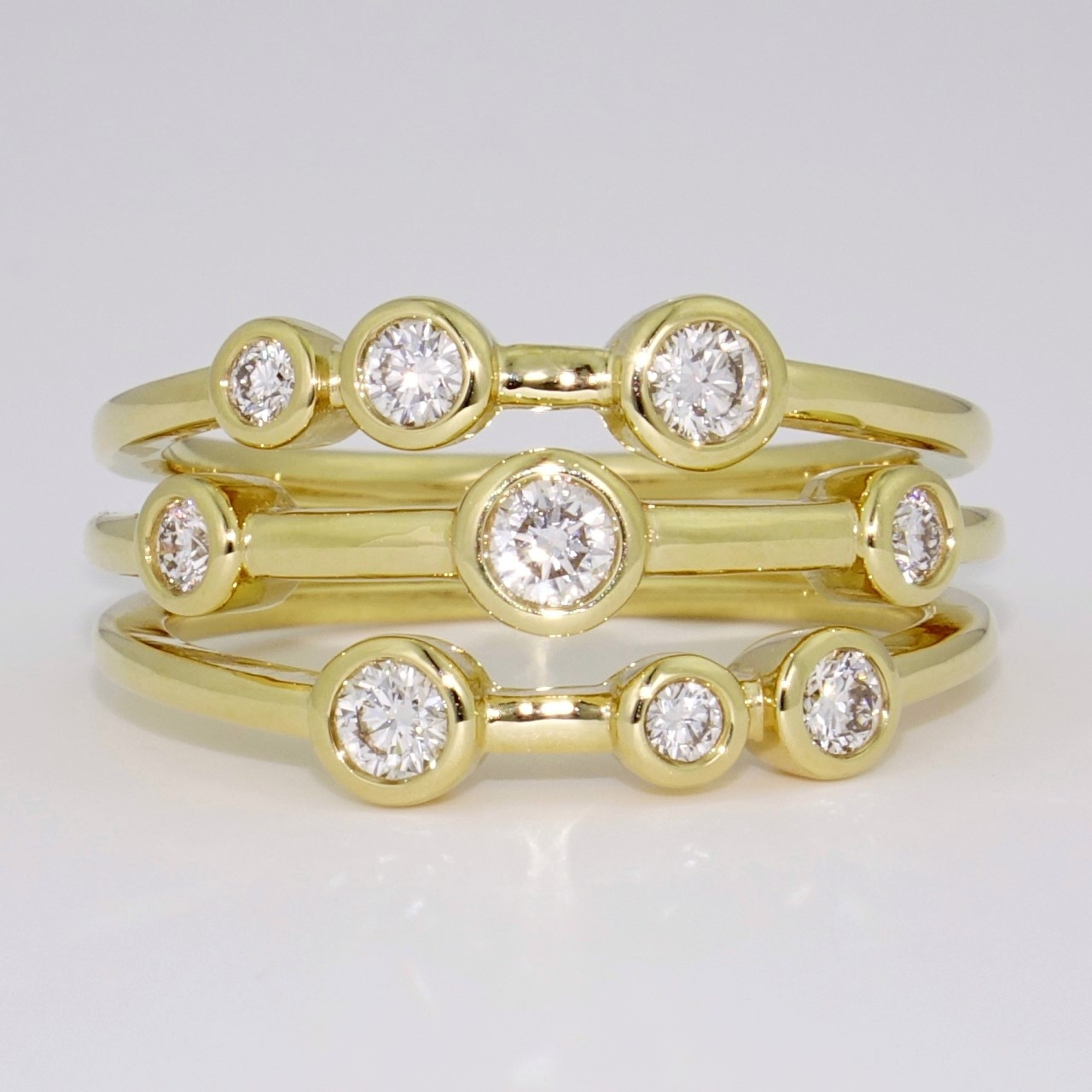 Yellow gold diamond bubble shop ring