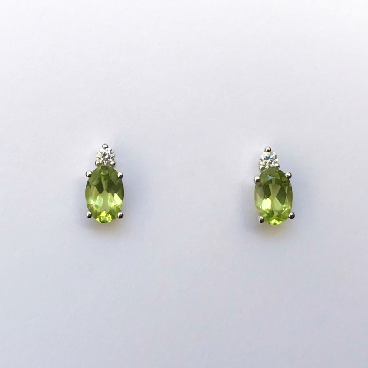 peridot earrings with diamonds