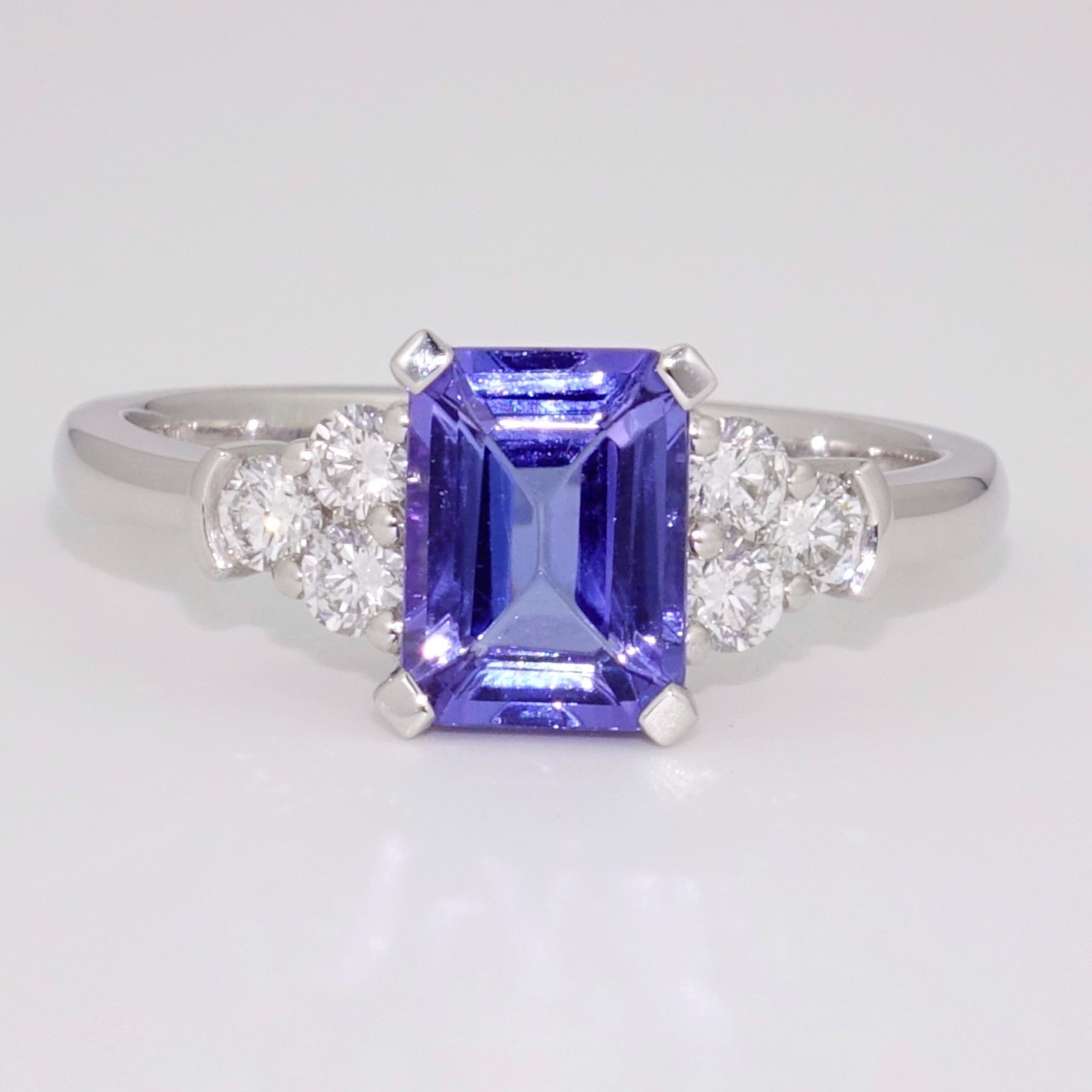 platinum tanzanite and diamond ring