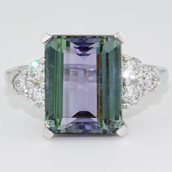 Unique 18ct white gold mermaid tanzanite and diamond ring