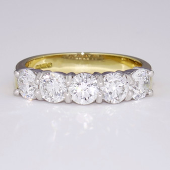 18ct gold and platinum five diamond ring
