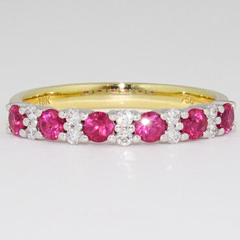 18ct yellow gold ruby and diamond ring