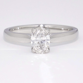 Platinum oval diamond solitaire ring