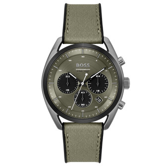 Gents BOSS Allure Grey IP Bracelet Watch 1513924 | Quarzuhren