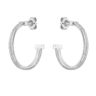 Ladies BOSS Zia Stainless Steel Hoop Earrings