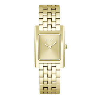 Ladies BOSS Leah Light Gold IP Tank Watch 1502744