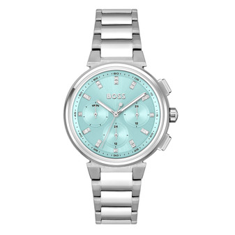 Ladies BOSS One stainless Steel Watch with Bright Turquoise Dial 1502763