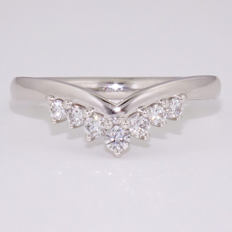 Platinum diamond wishbone ring