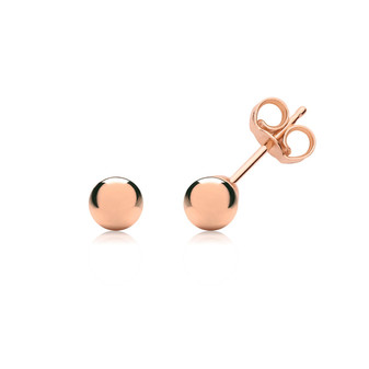 9ct rose gold ball stud earrings