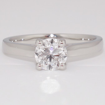 Platinum certificated D colour round brilliant cut diamond solitaire ring