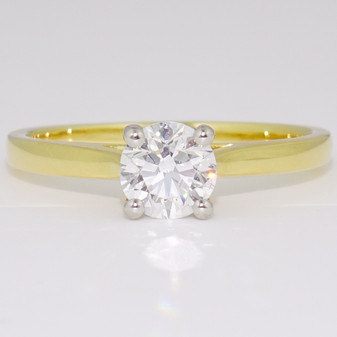 18ct gold certificated D colour round brilliant cut diamond solitaire ring with a platinum head