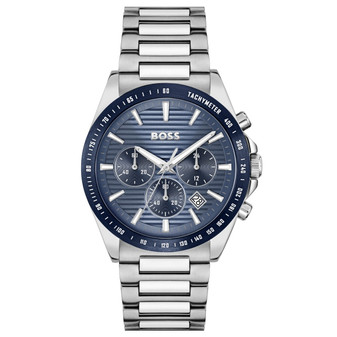 Gents BOSS Strike chronograph bracelet watch with blue dial 1514240