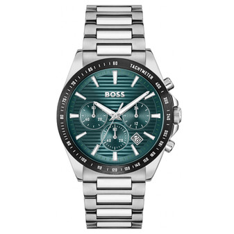 Gents BOSS Strike chronograph bracelet watch with teal dial 1514241