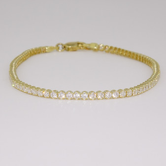 9ct gold cubic zirconia tennis bracelet