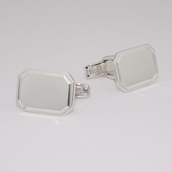 Sterling silver octagonal cufflinks