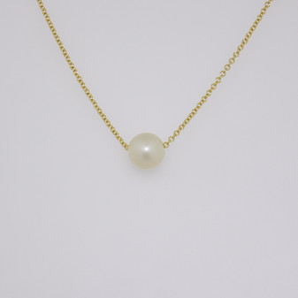 18ct gold floating Scottish freshwater pearl necklace