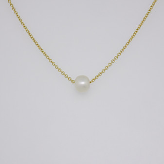 18ct gold floating Scottish freshwater pearl necklace