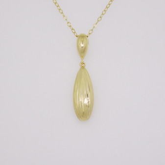 9ct gold diamond-cut pear-shaped pendant