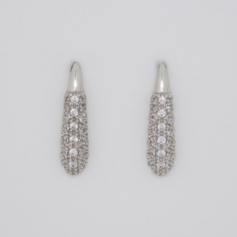 9ct white gold pavé-set cubic zirconia stud earrings
