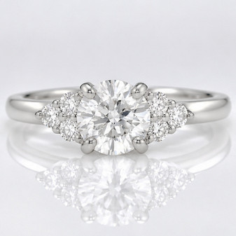 Platinum certificated round brilliant cut diamond ring