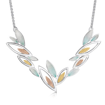 Sheila Fleet Seasons necklace with Winter enamel