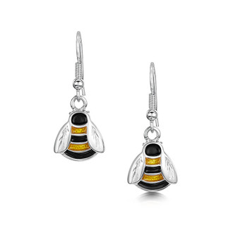 Sheila Fleet sterling silver Bumblebee drop earrings EE273