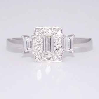 Platinum diamond cluster ring