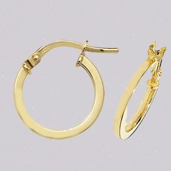 9ct yellow gold 10mm gold hoop earrings ER11671