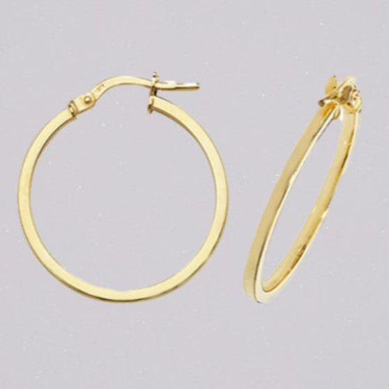 9ct yellow gold 20mm hoop earrings ER11411