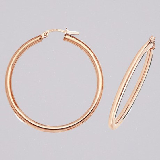 9ct Rose Gold 30mm Hoop Earrings ER11524