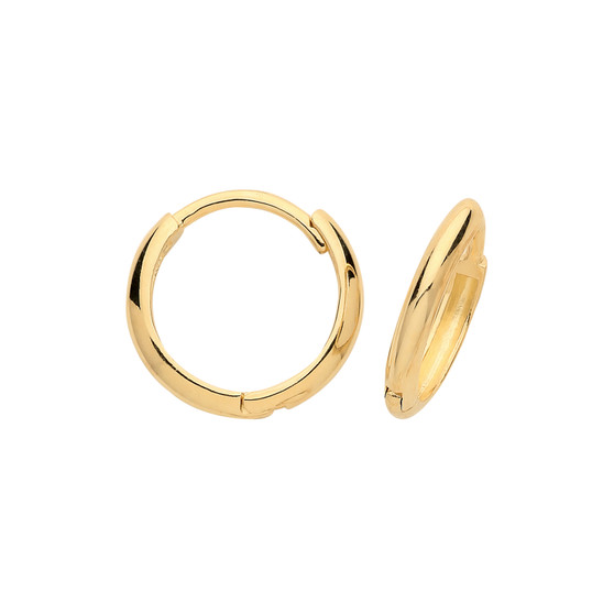 9ct yellow gold 10mm hoop earrings