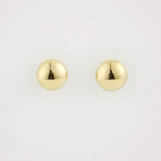 9ct Yellow Gold Domed Stud Earrings