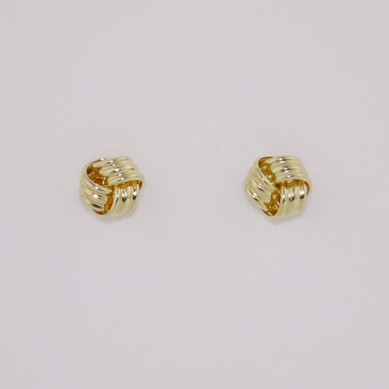 9ct yellow gold small knot earrings ER11588