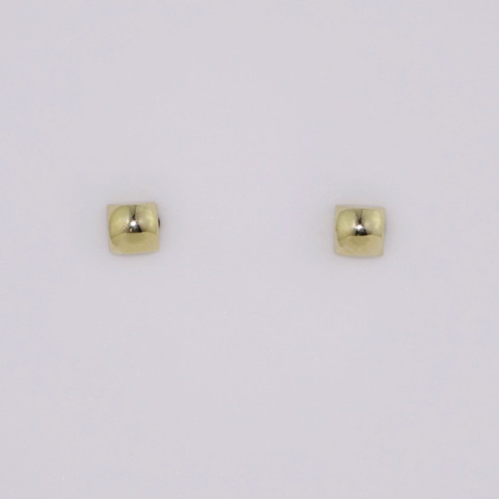 9ct Yellow Square Domed Stud Earrings ER11592