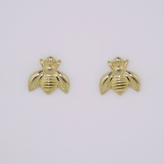 9ct Yellow Gold Bumblebee Stud Earrings