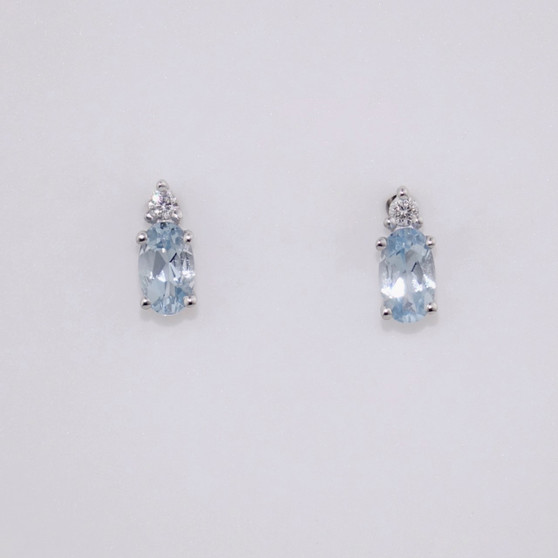 Aquamarine & Diamond Earrings
