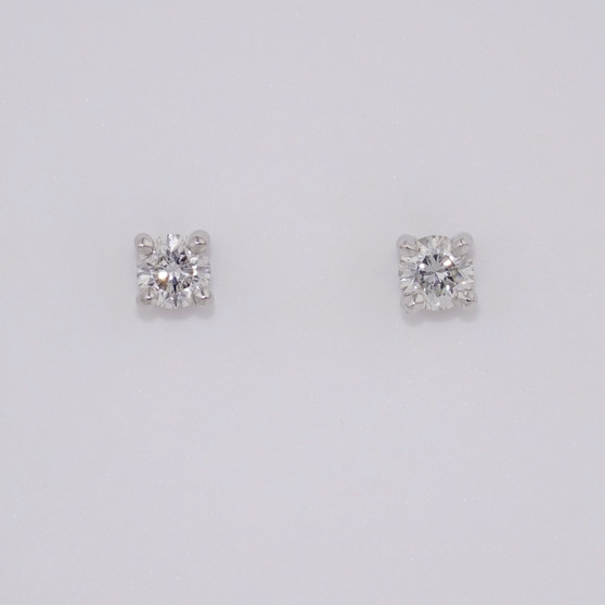 9ct white gold round brilliant cut diamond solitaire stud earrings ER11120